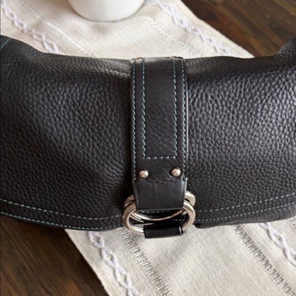 Vintage Coach Chelsea Black Pebbled Leather Shoulder - Picture 15 of 15